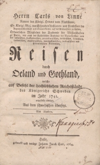 Herrn Carls von Linné […] Reisen durch Oeland und Gothland […]