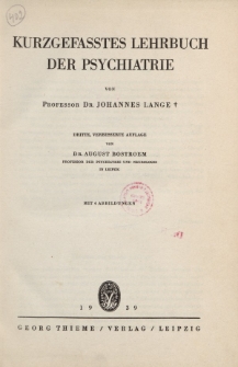 Kurzgefasstes Lehrbuch der Psychiatrie