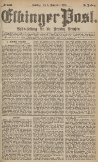 Elbinger Post, Nr.260 Sonntag 5 November 1876, 3 Jh