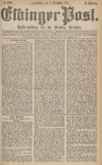Elbinger Post, Nr.263 Donnerstag 9 November 1876, 3 Jh