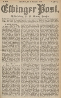Elbinger Post, Nr.265 Sonnabend 11 November 1876, 3 Jh