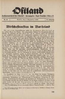 Ostland : Halbmonatsschrift für Ostpolitik, Jg. 21, 1940, Nr 23.
