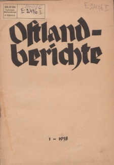 Ostland-Berichte, Reihe A: Auszüge aus polnischen Bücher, Zeitschriften und Zeitungen, Jahrgang 1938, Nr. 1