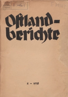 Ostland-Berichte, Reihe A: Auszüge aus polnischen Bücher, Zeitschriften und Zeitungen Jahrgang 1938, Nr. 2