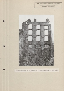 Kamieniczka nr 3. Elewacja frontowa. Widok od wnętrza