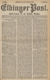 Elbinger Post, Nr.268 Mittwoch 15 November 1876, 3 Jh