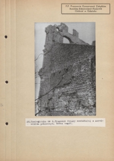 Kamieniczka nr 2. Fragment ściany wschodniej z narożnikiem północnym. Górna część