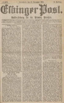 Elbinger Post, Nr.271 Sonnabend 18 November 1876, 3 Jh