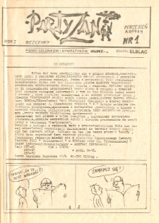 Partyzant Pismo Członków i Sympatyków NUMS-u, 1989