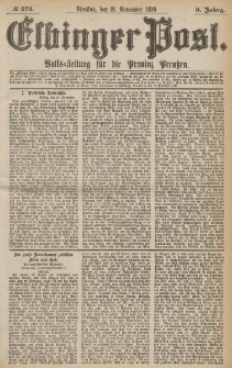 Elbinger Post, Nr.273 Dienstag 21 November 1876, 3 Jh