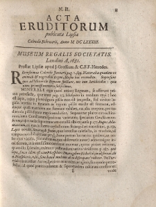 Acta Eruditorum […] Calendis Februarii, Anno M DC LXXXII, N.II