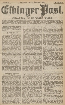 Elbinger Post, Nr.275 Donnerstag 23 November 1876, 3 Jh