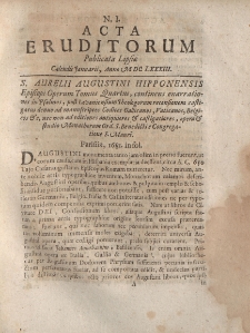 Acta Eruditorum […] Calendis Jauarii, Anno M DC LXXXIII, N.I