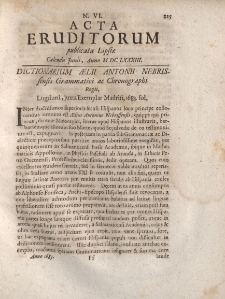 Acta Eruditorum […] Calendis Junii, Anno M DC LXXXIII, N.VI