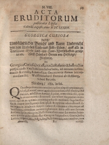 Acta Eruditorum […] Calendis Augusti, Anno M DC LXXXIII, N.VIII