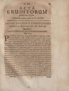 Acta Eruditorum […] Calendis Decembris, Anno M DC LXXXIII, N.XII