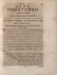 Acta Eruditorum […] Calendis Februarii, Anno M DC LXXXVII, N.II