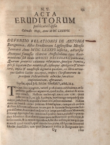 Acta Eruditorum […] Calendis Maji, Anno M DC LXXXVII, N.V