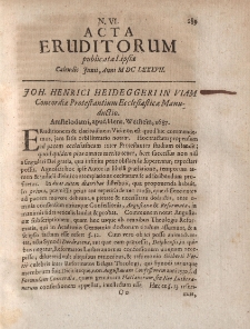 Acta Eruditorum […] Calendis Junii, Anno M DC LXXXVII, N.VI