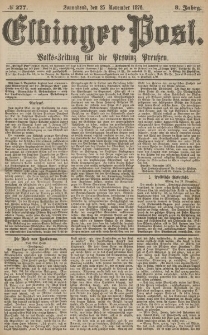Elbinger Post, Nr.277 Sonnabend 25 November 1876, 3 Jh