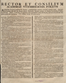 Rector et consilivm Academiae Vitembergensis pvblicvm