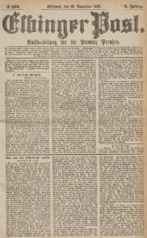 Elbinger Post, Nr.280 Mittwoch 29 November 1876, 3 Jh