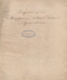 I. N. J. Conspectus Primus Magistrorum Ordinis Teutonici Generalium, Praeside M. Martino Böhm P. P. sistitur a Jacobo Perschkio Mariaeb. impugnandus An. M.DCC.XII. d. XI Maii a Johann Adam Sobieray Mariaeb. et Samuele Sobieray Mariaeb. In Gymn. Thorun