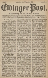 Elbinger Post, Nr.287 Donnerstag 7 Dezember 1876, 3 Jh
