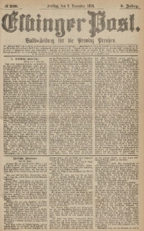 Elbinger Post, Nr.288 Freitag 8 Dezember 1876, 3 Jh