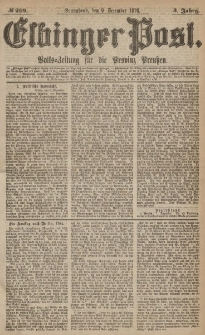 Elbinger Post, Nr.289 Sonnabend 9 Dezember 1876, 3 Jh