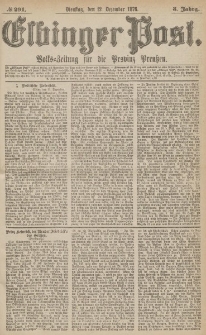Elbinger Post, Nr.291 Dienstag 12 Dezember 1876, 3 Jh1