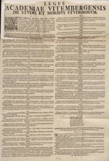 Leges Academiae Vitembergensis de studiis et moribus studiosorum