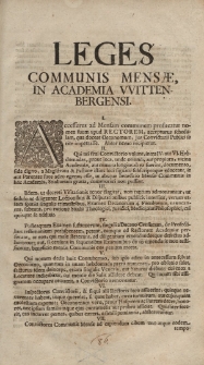 Leges communis mensae, in Academia Vvittenbergensi