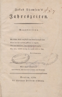 Jakob Thomson’s Jahreszeiten
