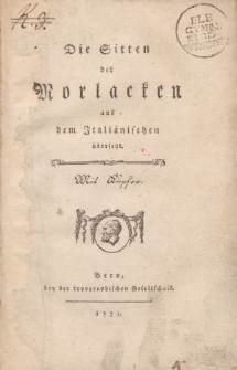 Die Sitten der Morlacken aus dem Italiänischen übersetzt