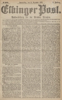 Elbinger Post, Nr.299 Donnerstag 21 Dezember 1876, 3 Jh