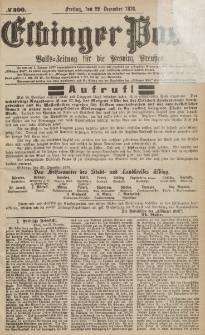 Elbinger Post, Nr.300 Freitag 22 Dezember 1876, 3 Jh