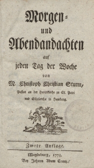 Morgen-und Abendandachten auf jeden Tag der Woche […]