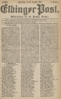 Elbinger Post, Nr.303 Donnerstag 28 Dezember 1876, 3 Jh