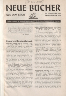Neue Bücher aus dem Reich, 14. Jahrgang, 1939, Nr.1/2