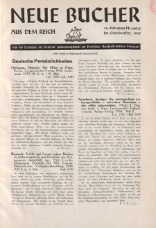 Neue Bücher aus dem Reich, 14. Jahrgang, 1939, Nr.10/12
