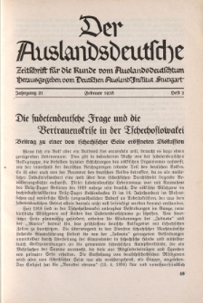 Der Auslandsdeutsche, 21. Jahrgang, 1938, H.2