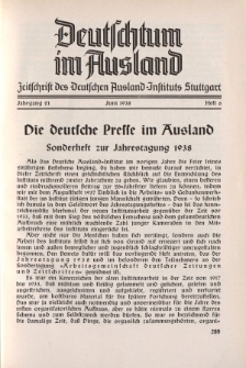 Deutschtum im Ausland, 21. Jahrgang, 1938, H.6