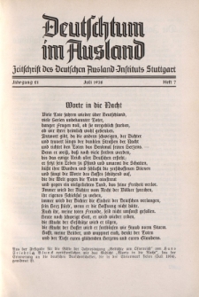Deutschtum im Ausland, 21. Jahrgang, 1938, H.7