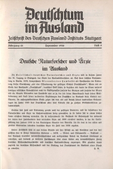 Deutschtum im Ausland, 21. Jahrgang, 1938, H.9