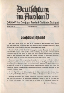 Deutschtum im Ausland, 21. Jahrgang, 1938, H.10