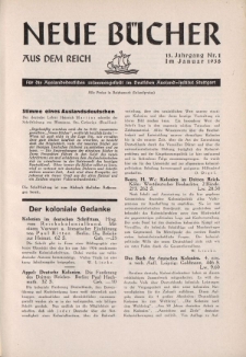 Neue Bücher aus dem Reich, 13. Jahrgang, 1938, Nr.1