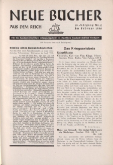 Neue Bücher aus dem Reich, 13. Jahrgang, 1938, Nr.2