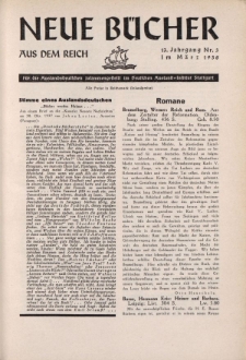 Neue Bücher aus dem Reich, 13. Jahrgang, 1938, Nr.3
