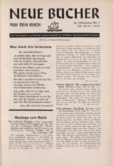 Neue Bücher aus dem Reich, 13. Jahrgang, 1938, Nr.7